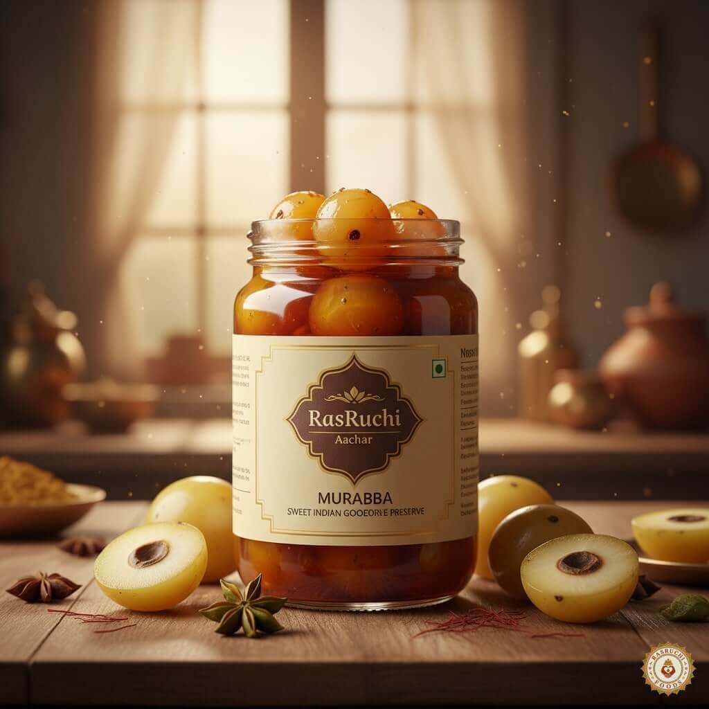 Aanwala murabba in glass jar